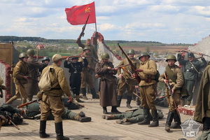 Reconstruction of the battle of the Great Patriotic War Berlin operation on the Stalin Line (May 9, 2019)