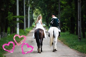Romantic trip on horseback